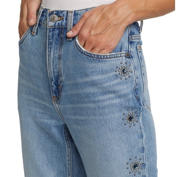 Re/Done Denim - Redone Denim '70s Loose Flare Leg Jeans Indigo Stud